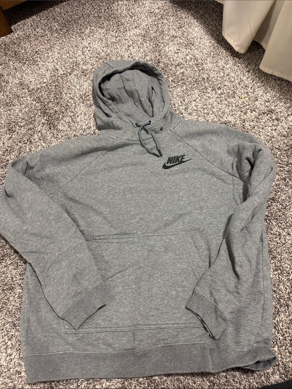 Nike Gray Pullover Hoodie with Small Chest Logo